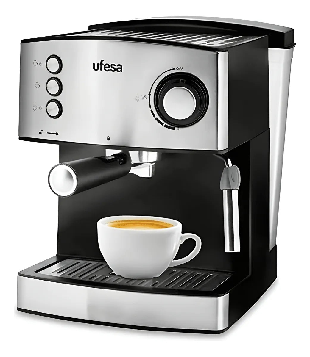 Cafetera Expresso Y Capuchino 850w 15 Bares Inox Ufesa