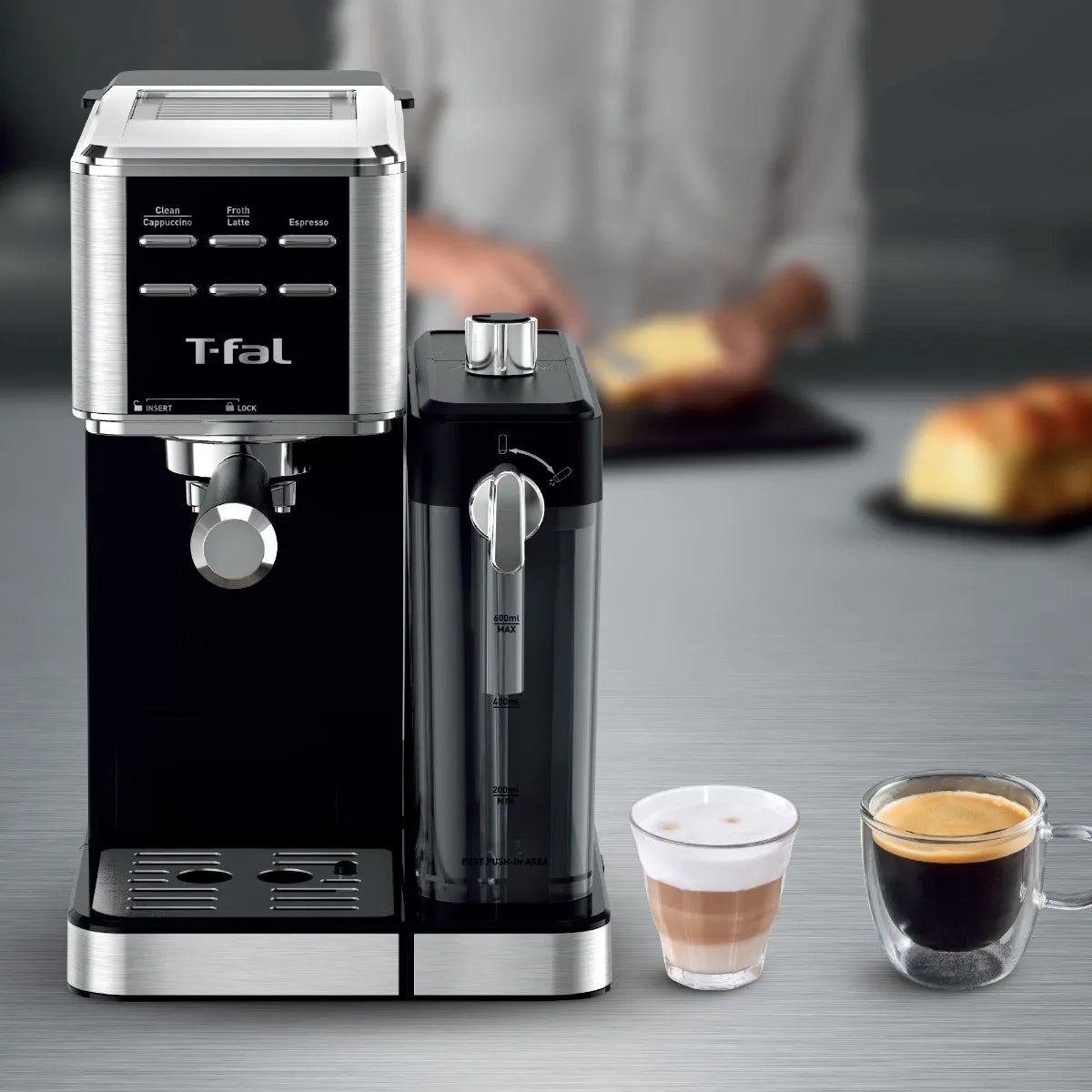 Cafetera Máquina De Espresso La-t, Manual, Lattes Perfectos, T-fal Ex452dx0