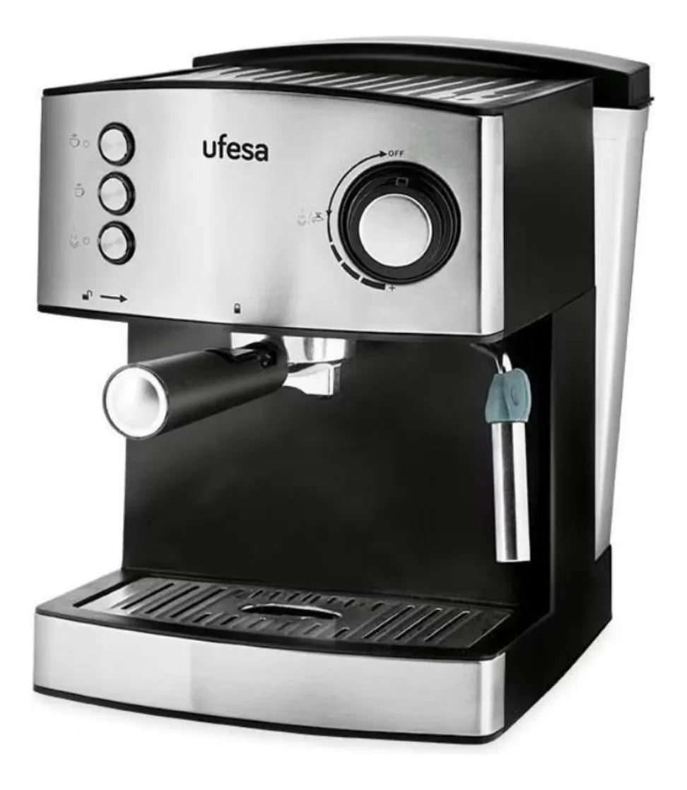 Cafetera Expresso Y Capuchino 850w 15 Bares Inox Ufesa