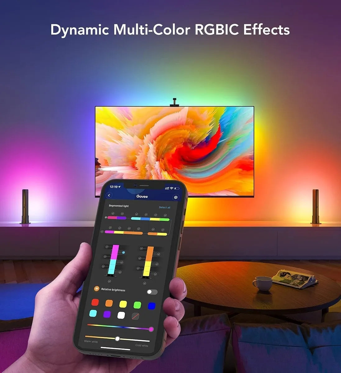 Luces De Tira Led Rgbic Inteligentes Govee Wi-fi Y Barras De Multicolor